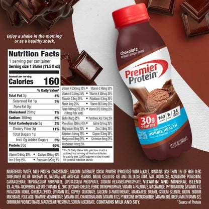 Premier Protein Shake, 30g Protein, 1g Sugar (12 Pack)