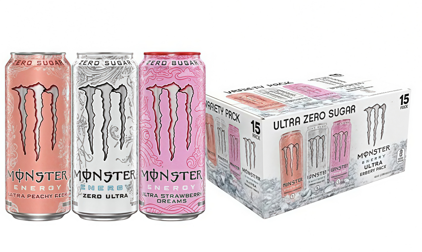 Sugar-Free Energy Drink, 16oz (15 Cans), Zero Calorie