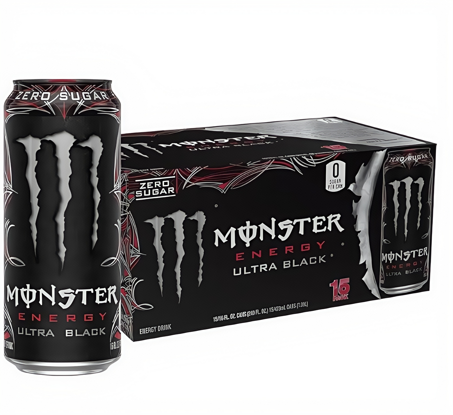 Sugar-Free Energy Drink, 16oz (15 Cans), Zero Calorie