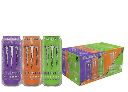 Sugar-Free Energy Drink, 16oz (15 Cans), Zero Calorie